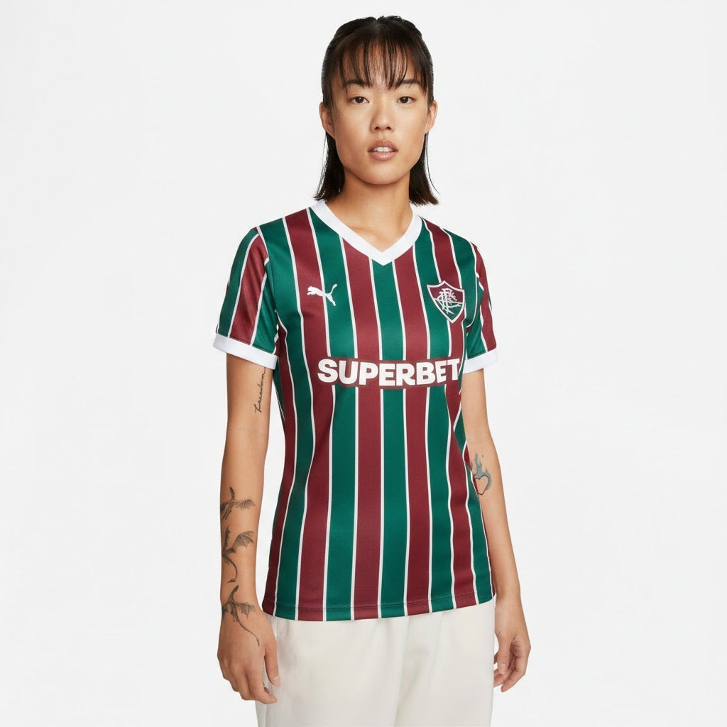 Camisa Fluminense I 2026/27 Tricolor Feminina Torcedor - detalhes de acabamento 1