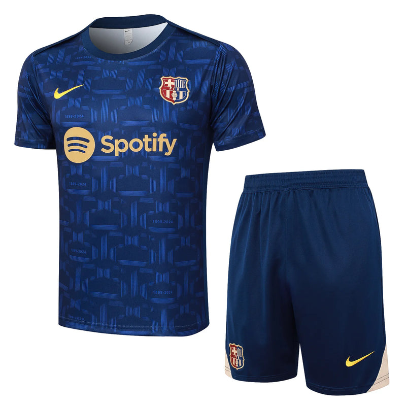 Conjunto Barcelona Treino 24/25 - Azul Escuro