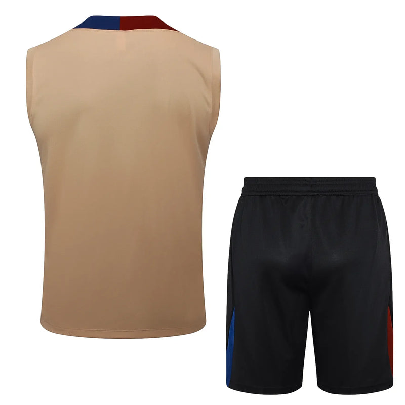 Conjunto Barcelona Treino Regata 24/25 - Bege