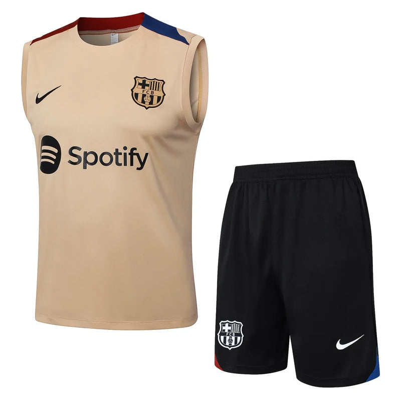 Conjunto Barcelona Treino Regata 24/25 - Bege