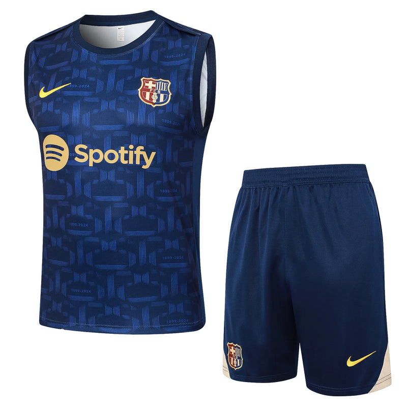 Conjunto Barcelona Treino Regata 24/25 - Azul Escuro