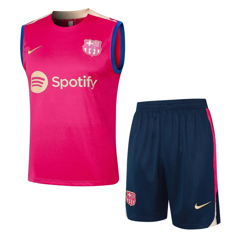 Conjunto Barcelona Treino Regata 24/25 - Rosa