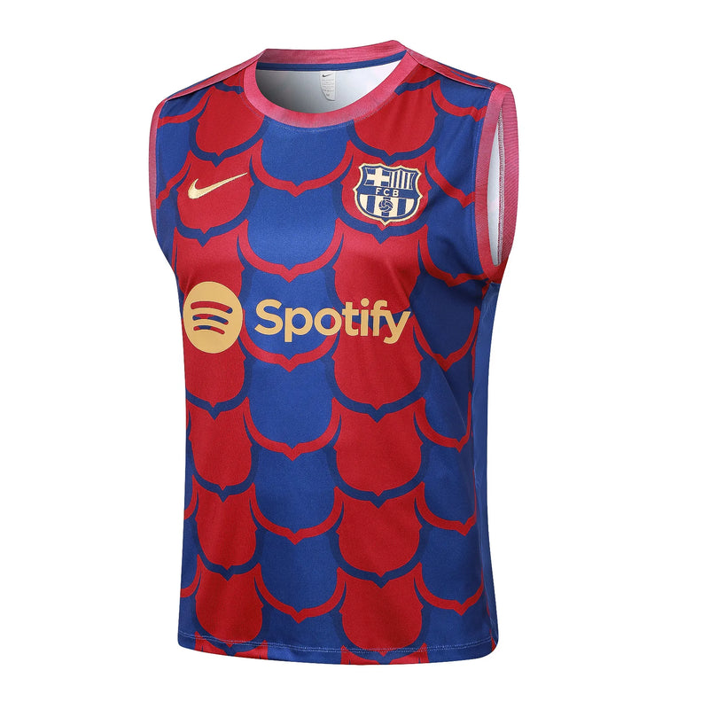 Conjunto Barcelona Treino Regata 24/25 - Azul e Vermelho