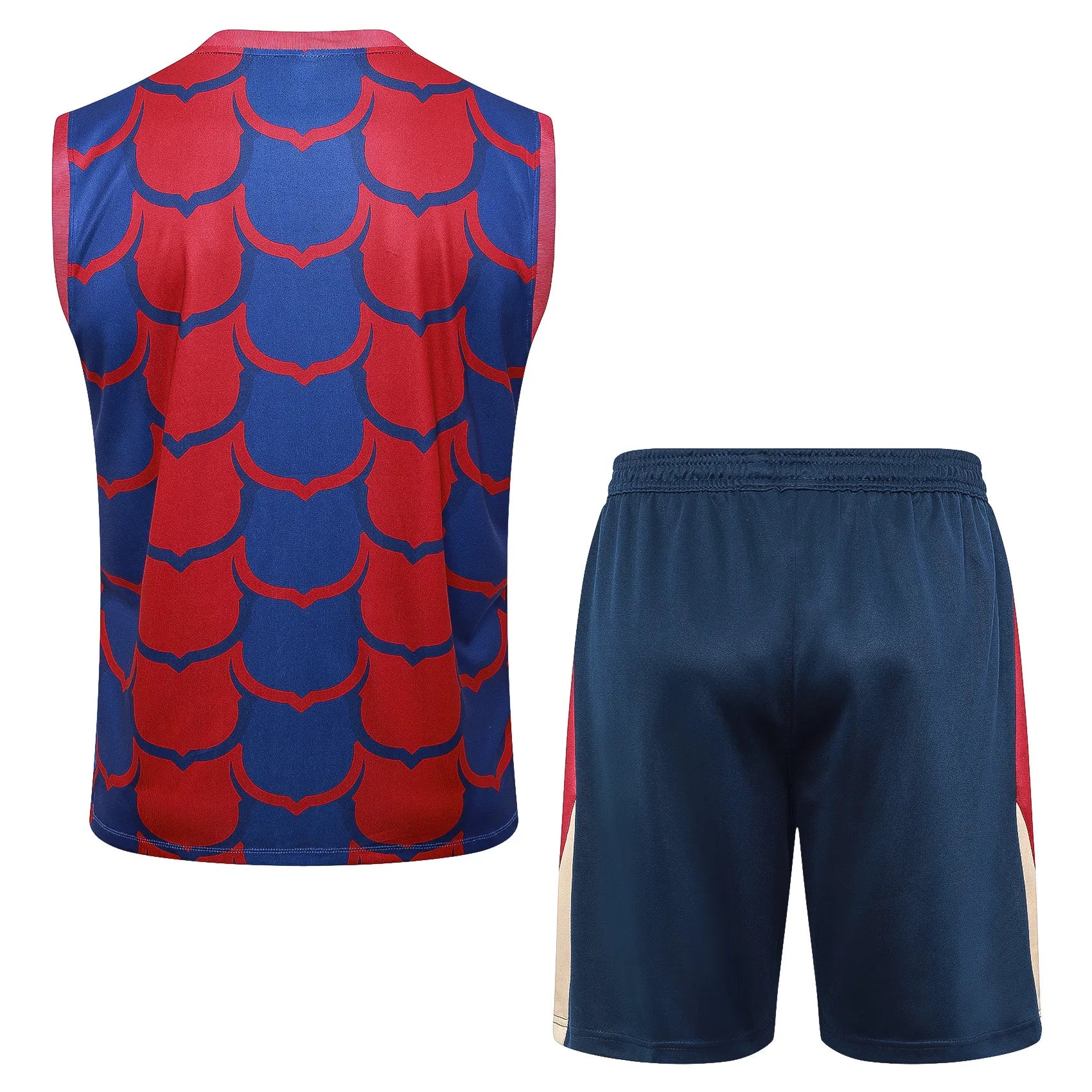 Conjunto Barcelona Treino Regata 24/25 - Azul e Vermelho