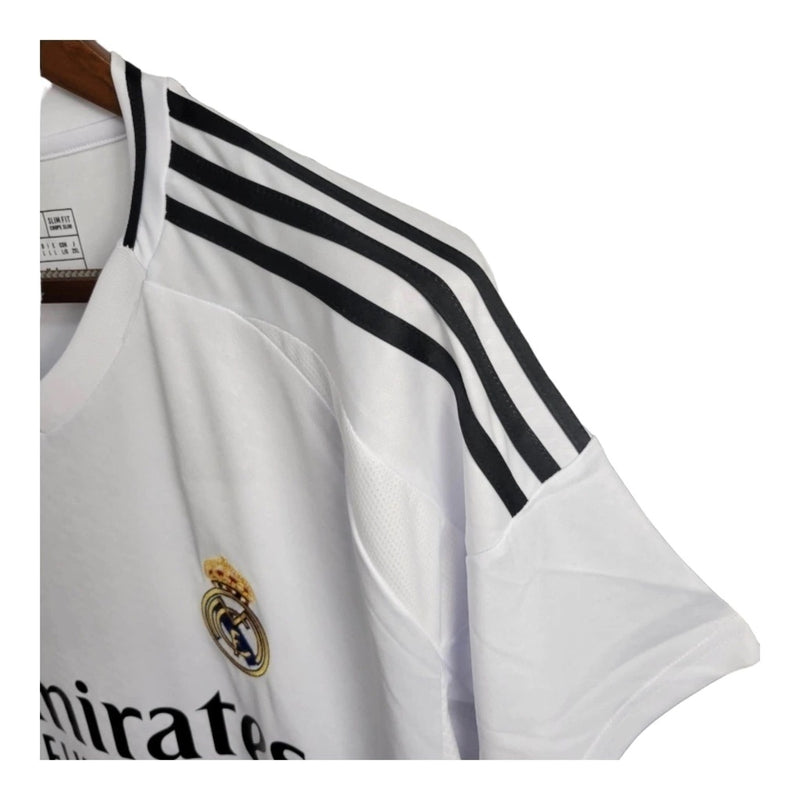 Camisa Real Madrid I 24/25 - Torcedor Adidas Masculina - Branca com detalhes em preto