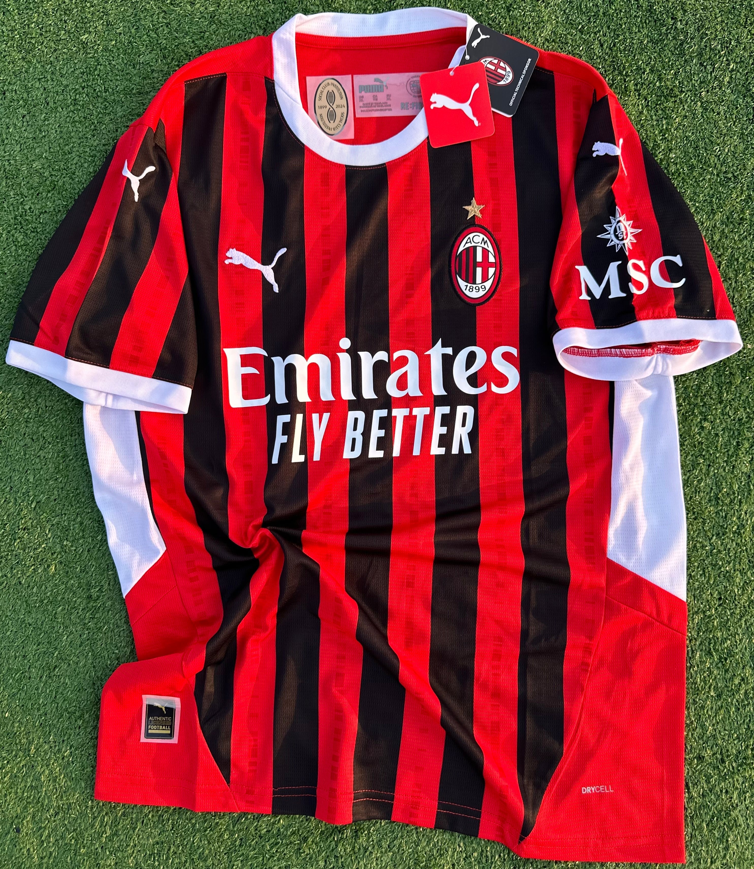 Camisa AC Milan 2024/25 I Torcedor Masculina Vermelha e Preta