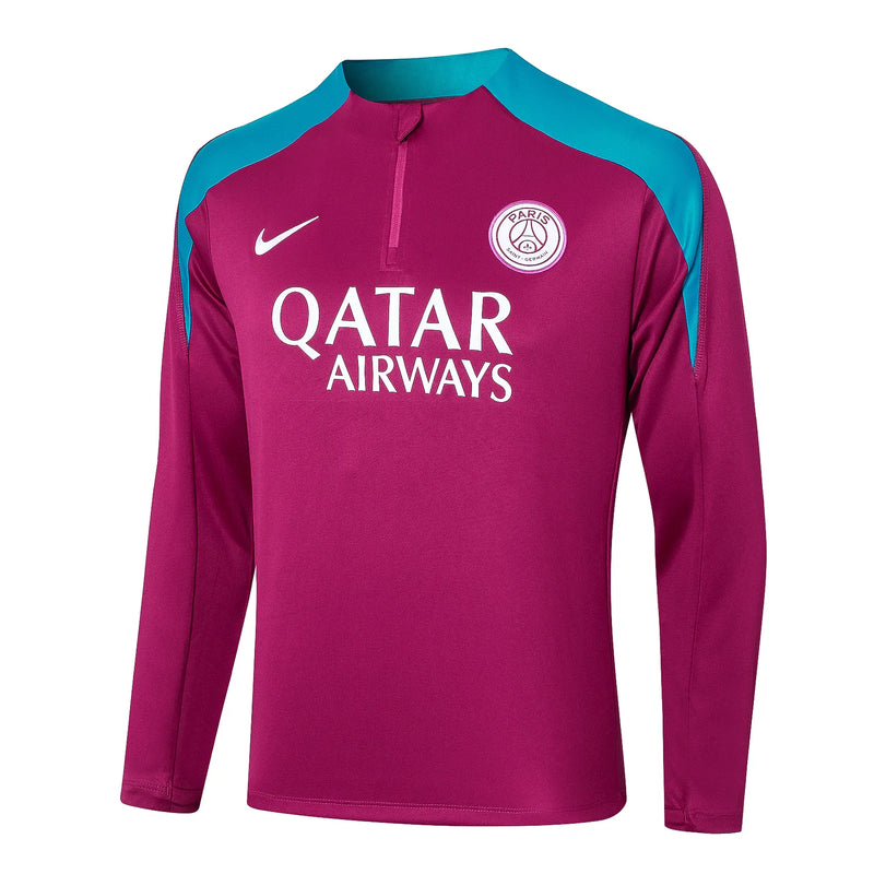 Conjunto Agasalho Treino PSG 24/25 - Rosa Escuro