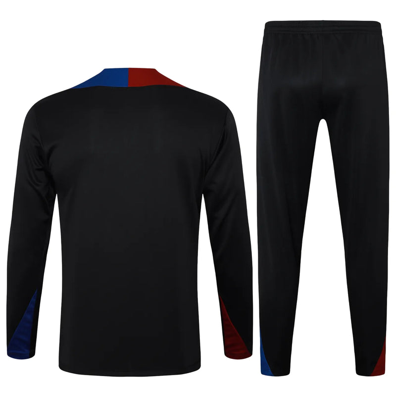 Conjunto Agasalho Treino Barcelona 24/25 - Preto