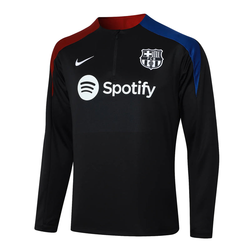Conjunto Agasalho Treino Barcelona 24/25 - Preto