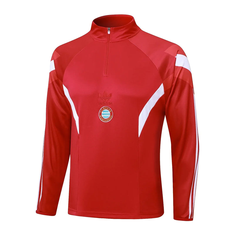 Conjunto Agasalho Treino Bayern de Munique 24/25 - Vermelho e Branco