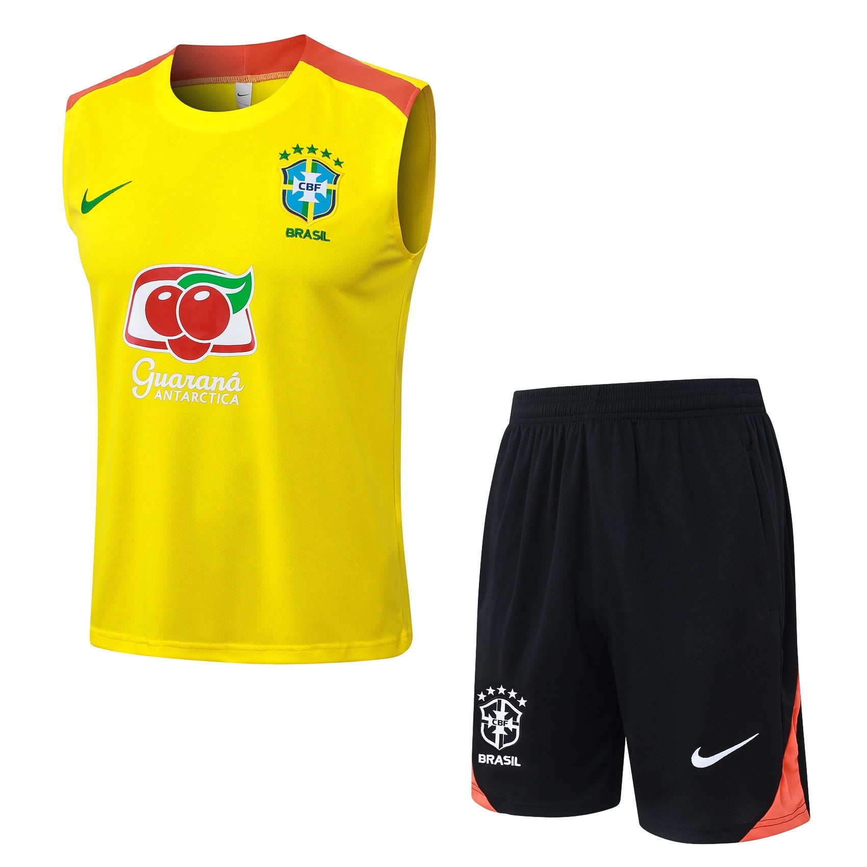Conjunto Brasil treino regata 25/26 amarelo