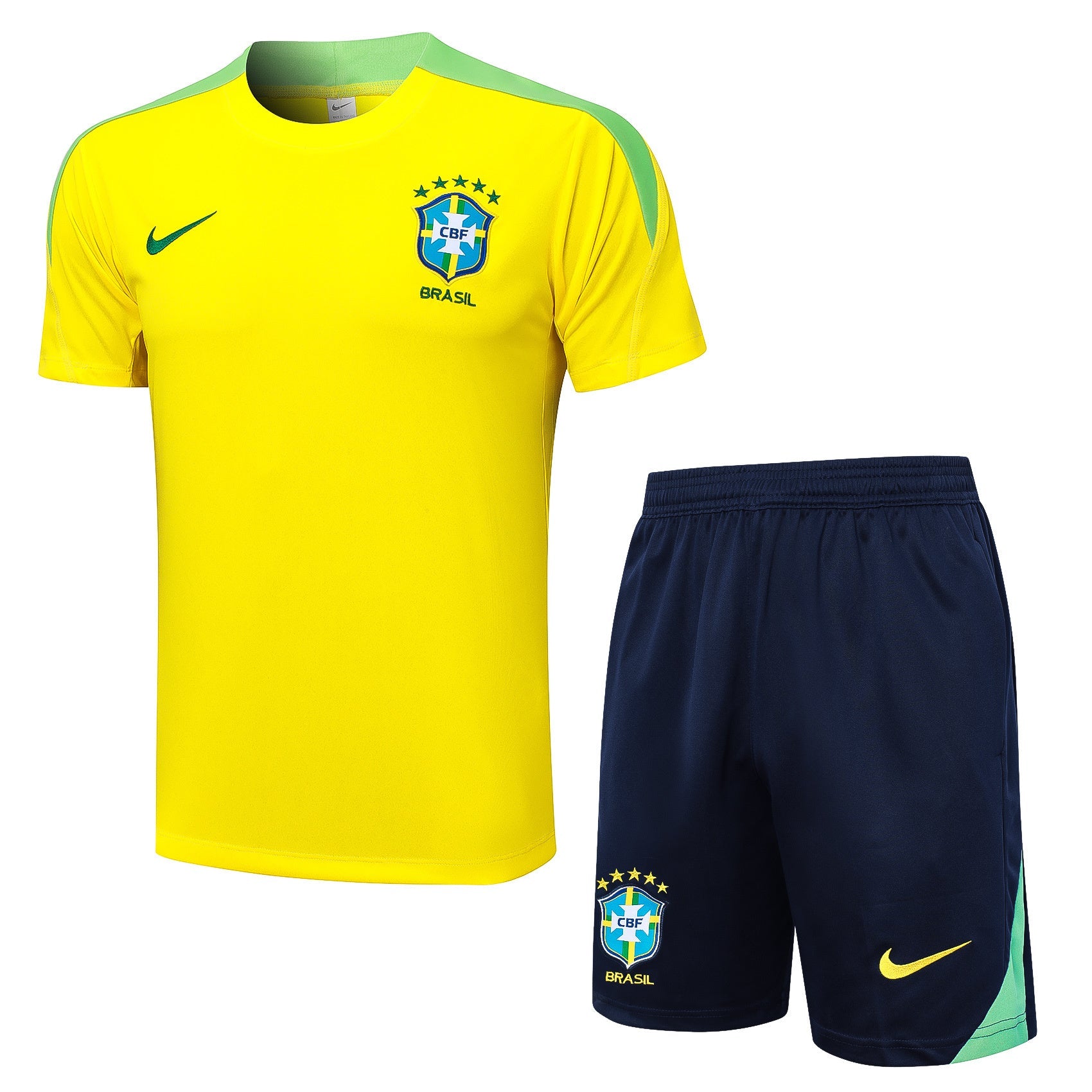 Conjunto Brasil treino 24/25 amarelo e verde
