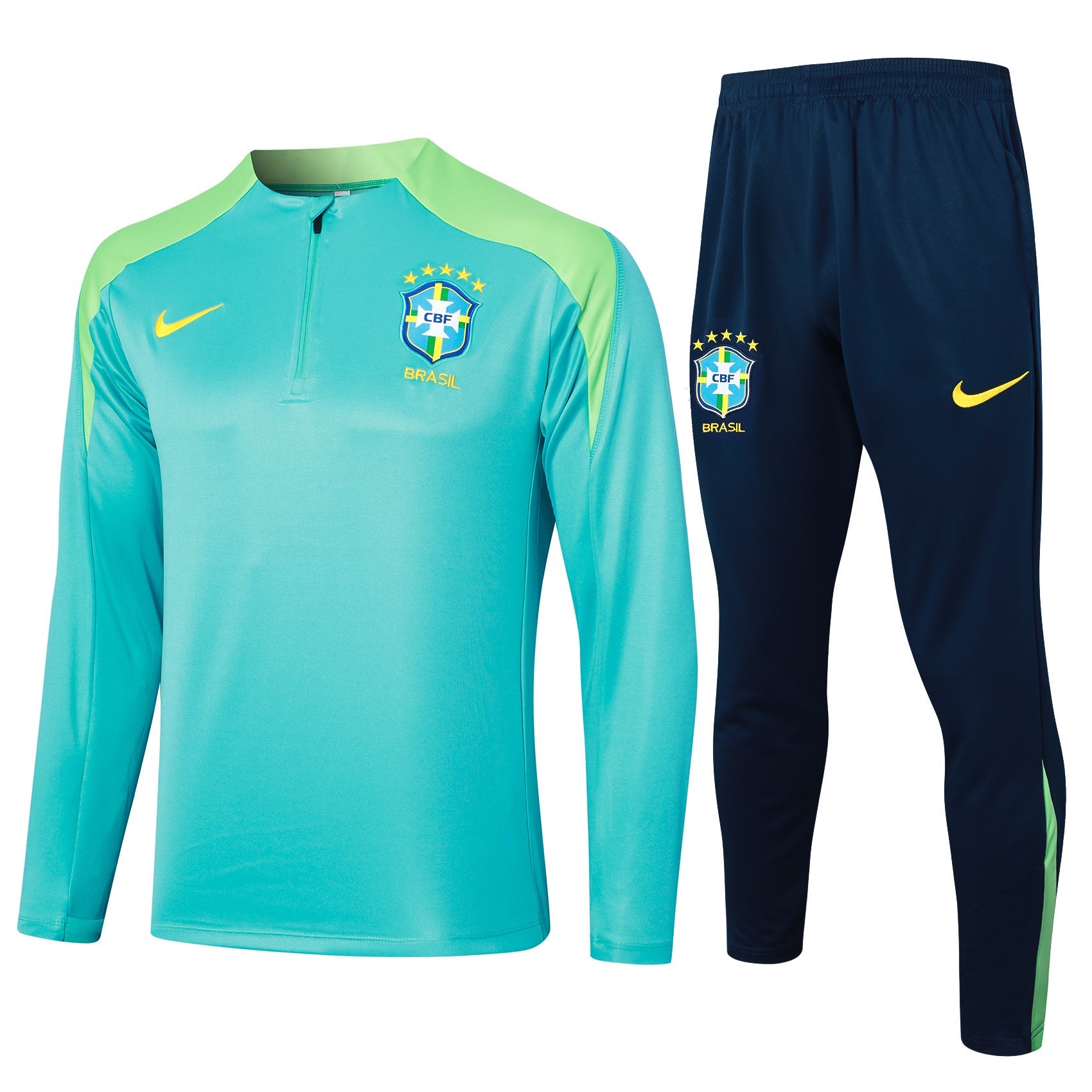 Conjunto agasalho treino Brasil 24/25 azul ciano