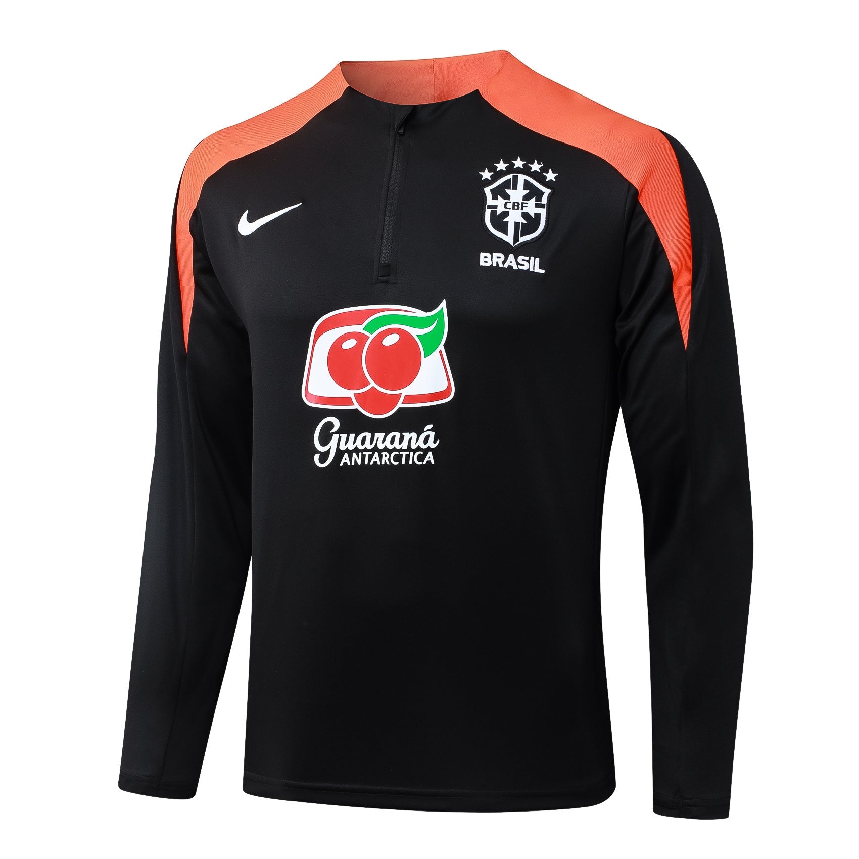Conjunto Agasalho Treino Brasil 24/25 - Preto e Laranja