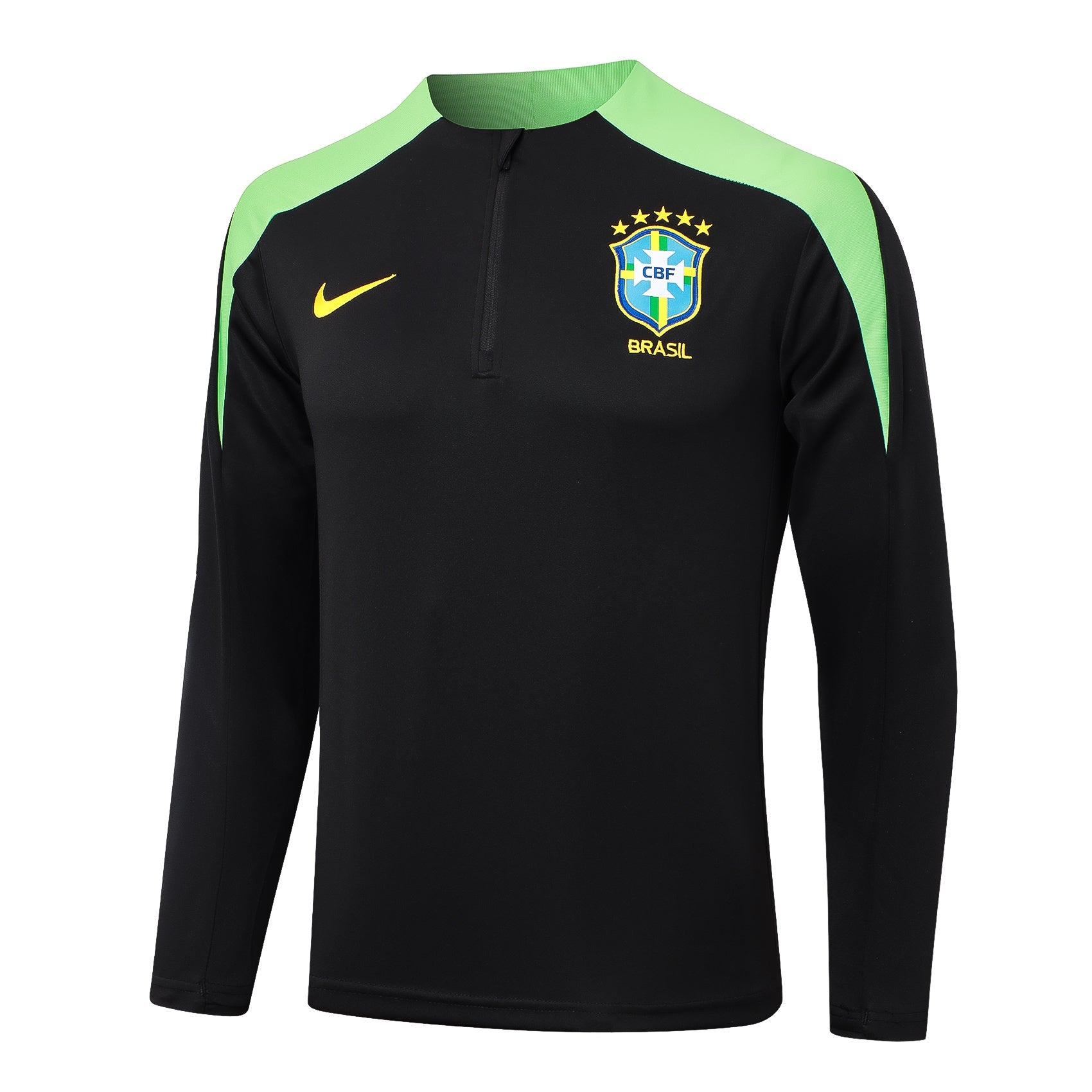 Conjunto Agasalho Treino Brasil 24/25 - Preto e Verde