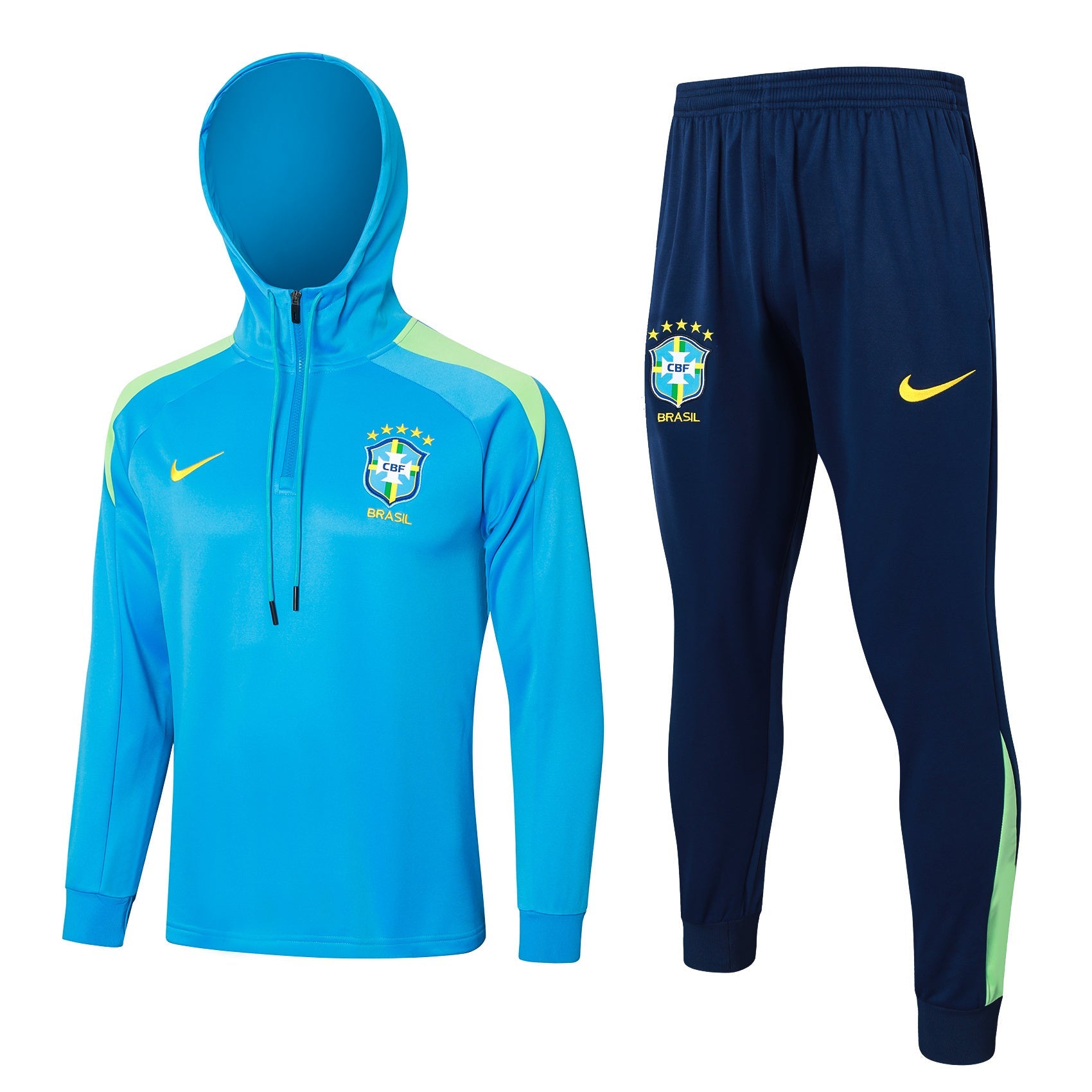 Conjunto agasalho treino Brasil 24/25 azul ciano