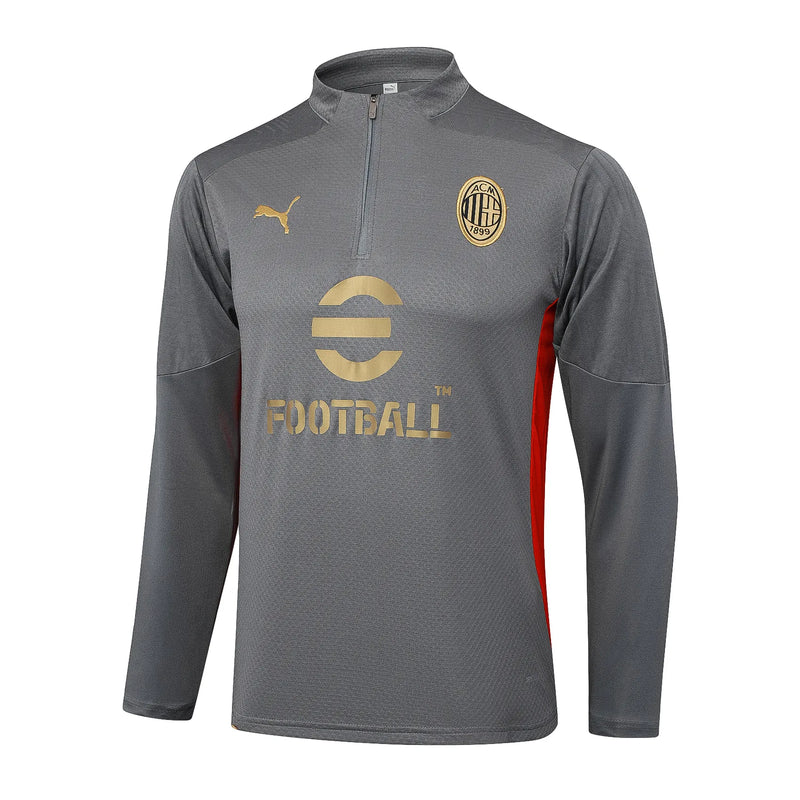 Conjunto Agasalho Treino Milan 24/25 - Cinza