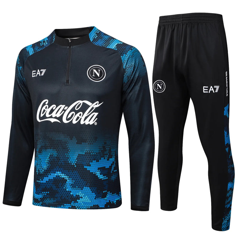 Conjunto Agasalho Treino Napoli 24/25 - Azul e Preto