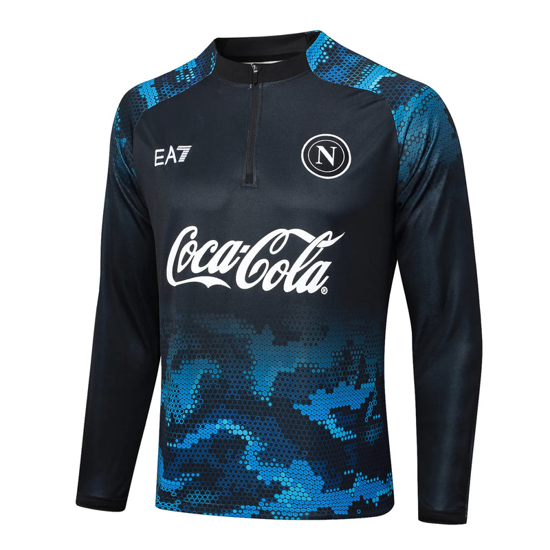 Conjunto Agasalho Treino Napoli 24/25 - Azul e Preto