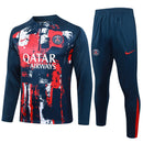 Conjunto Agasalho Treino PSG 24/25 - Azul e Vermelho