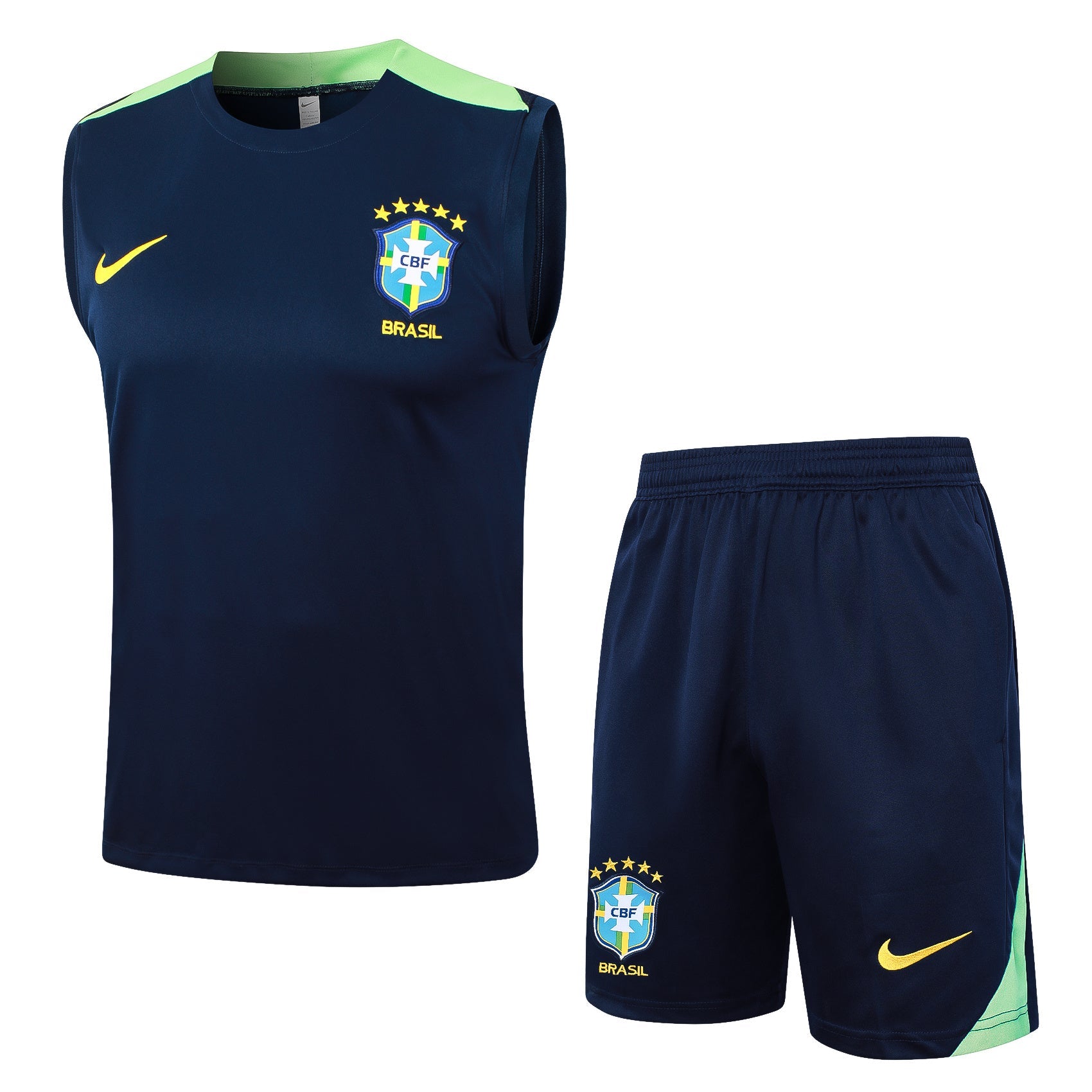 Conjunto Brasil treino regata 24/25 azul e verde