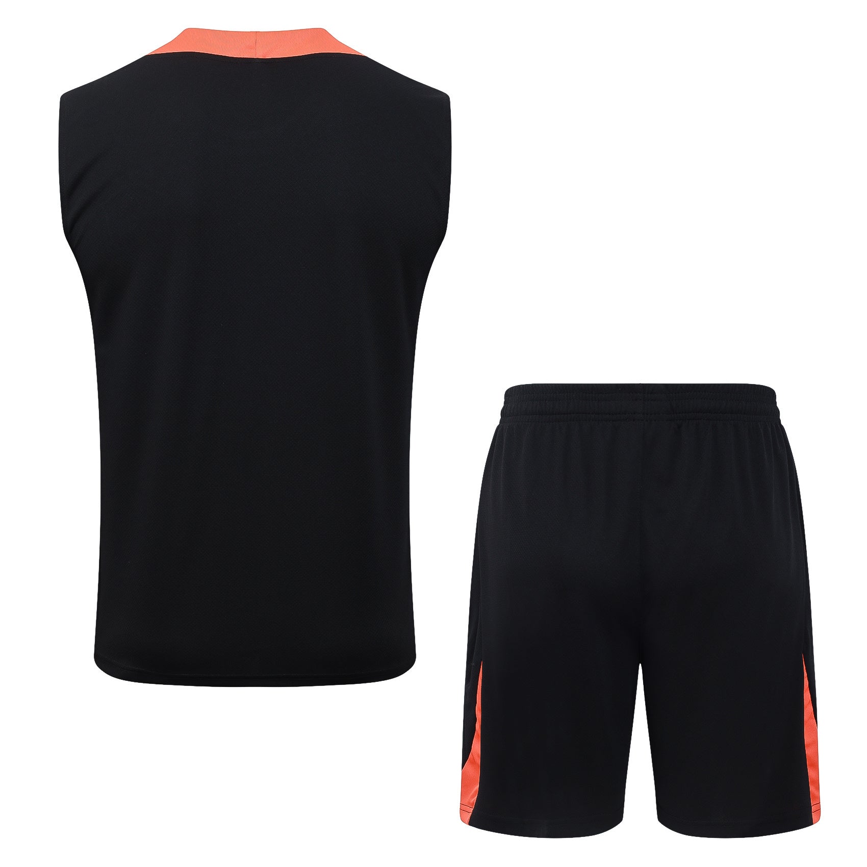 Conjunto Brasil Treino Regata 24/25  - Preto e Laranja