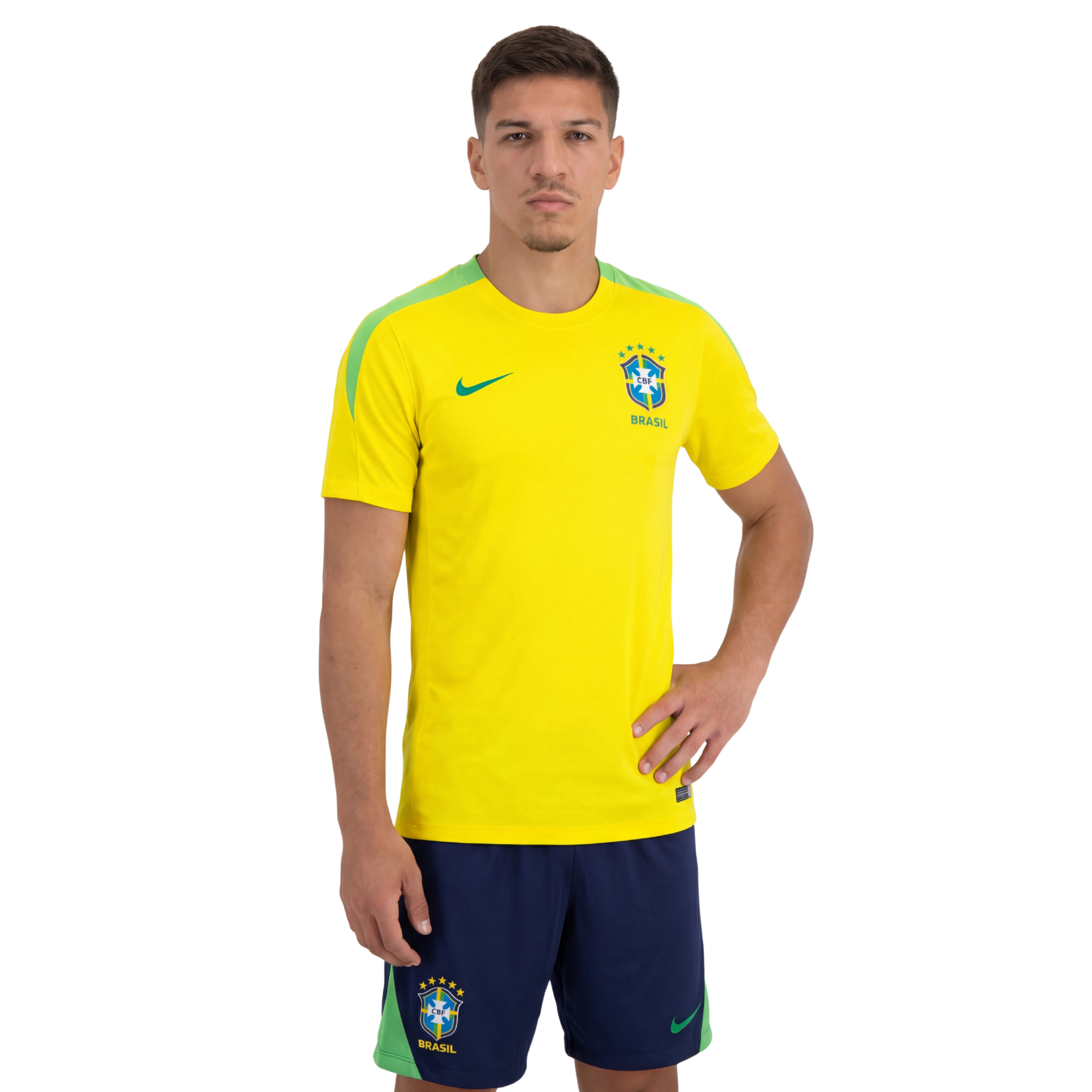 Conjunto Brasil treino 24/25 amarelo e verde