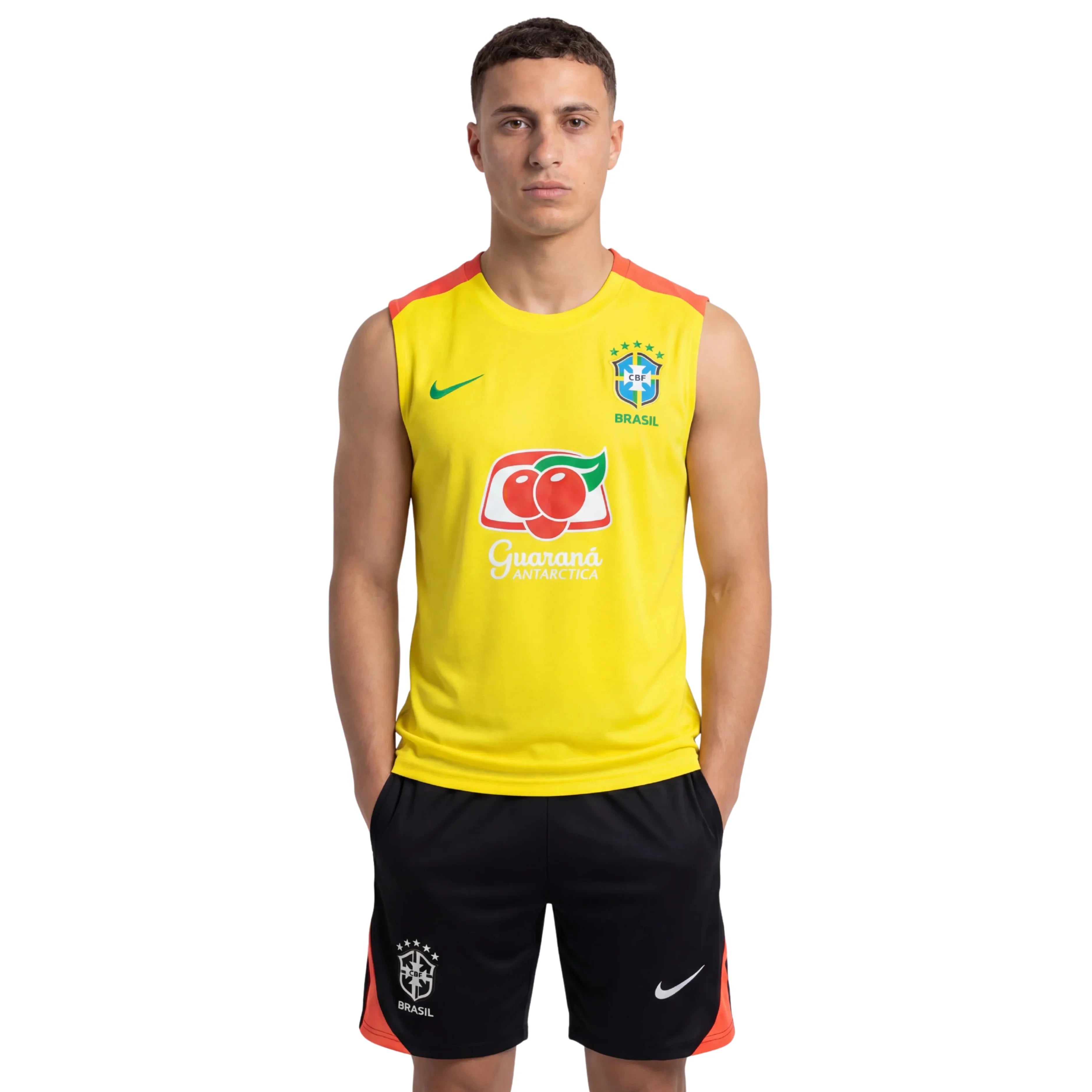 Conjunto Brasil treino regata 25/26 amarelo