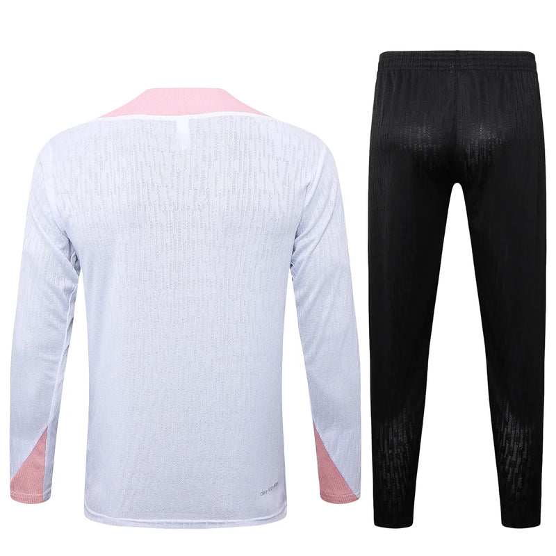Conjunto Agasalho Treino PSG 24/25 - Branco e Rosa