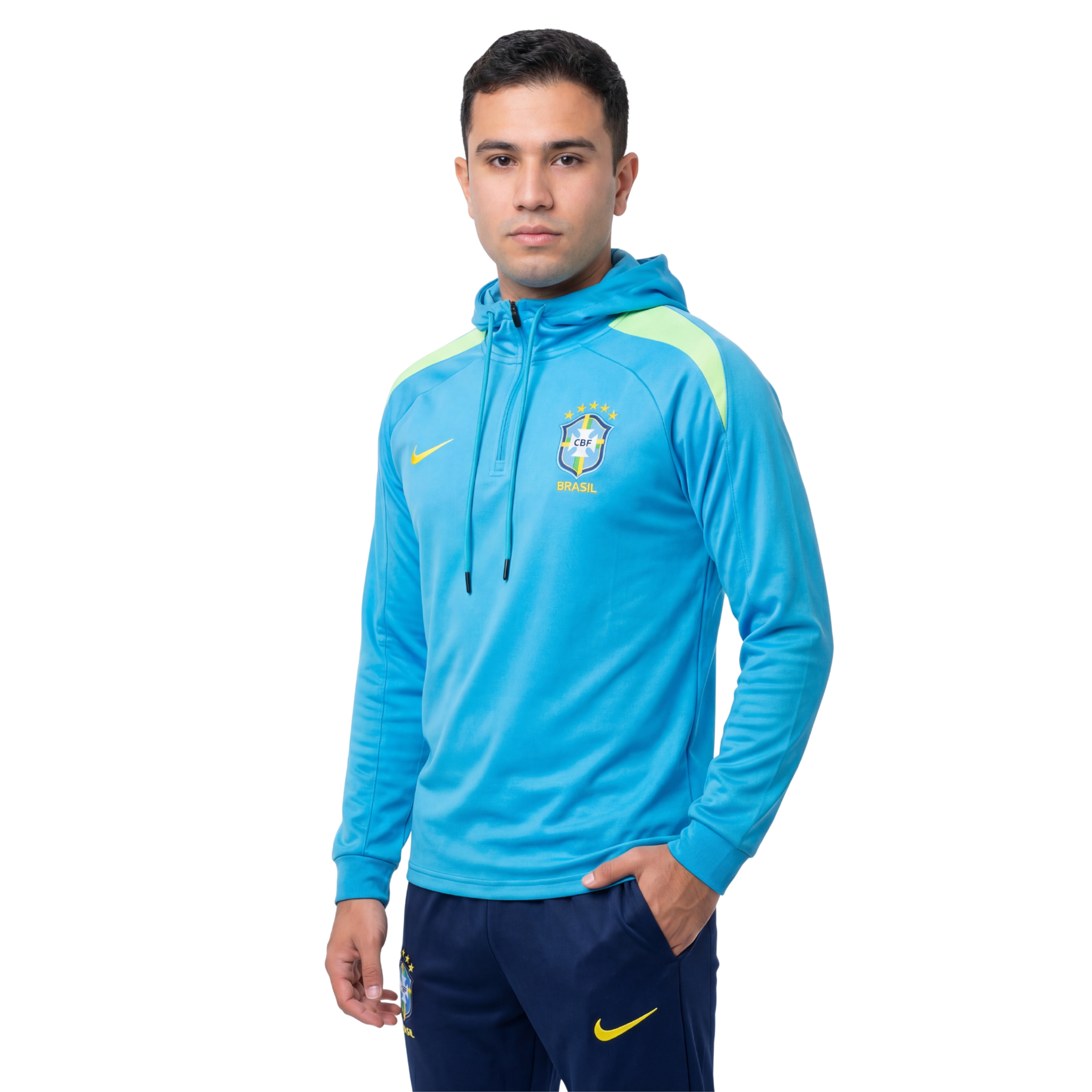 Conjunto agasalho treino Brasil 24/25 azul ciano