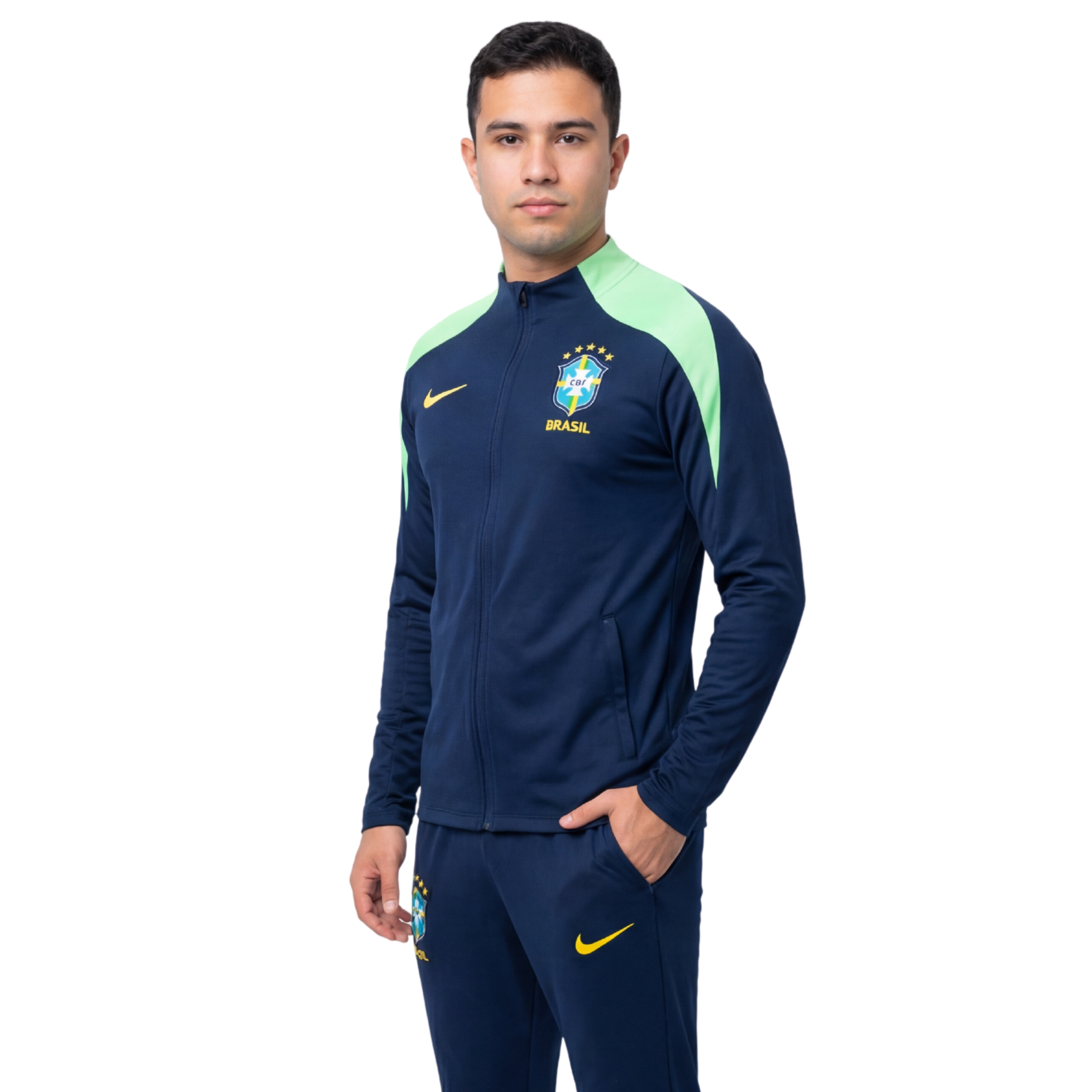 Conjunto agasalho treino Brasil 24/25 azul e verde