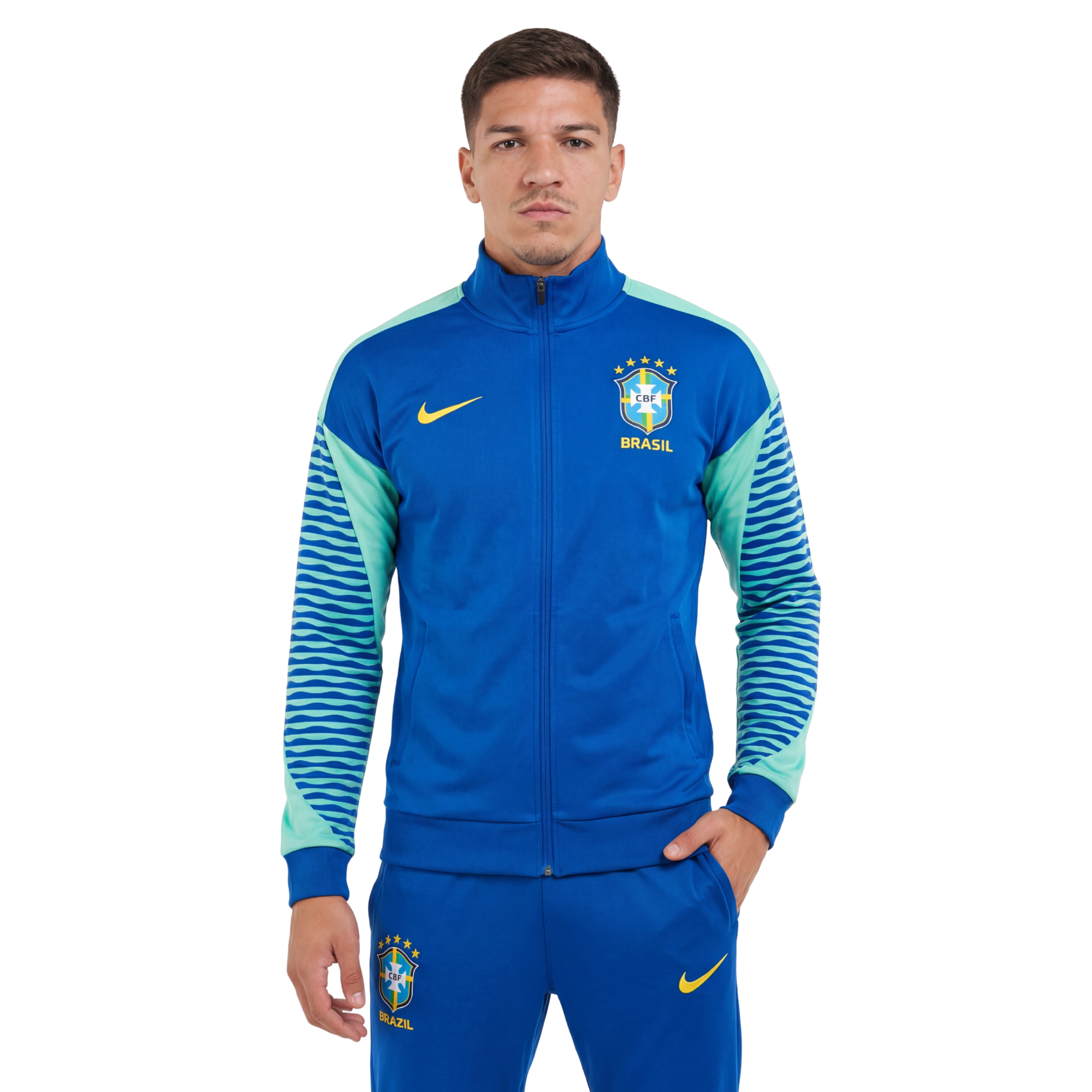 Conjunto agasalho treino Brasil 24/25 azul