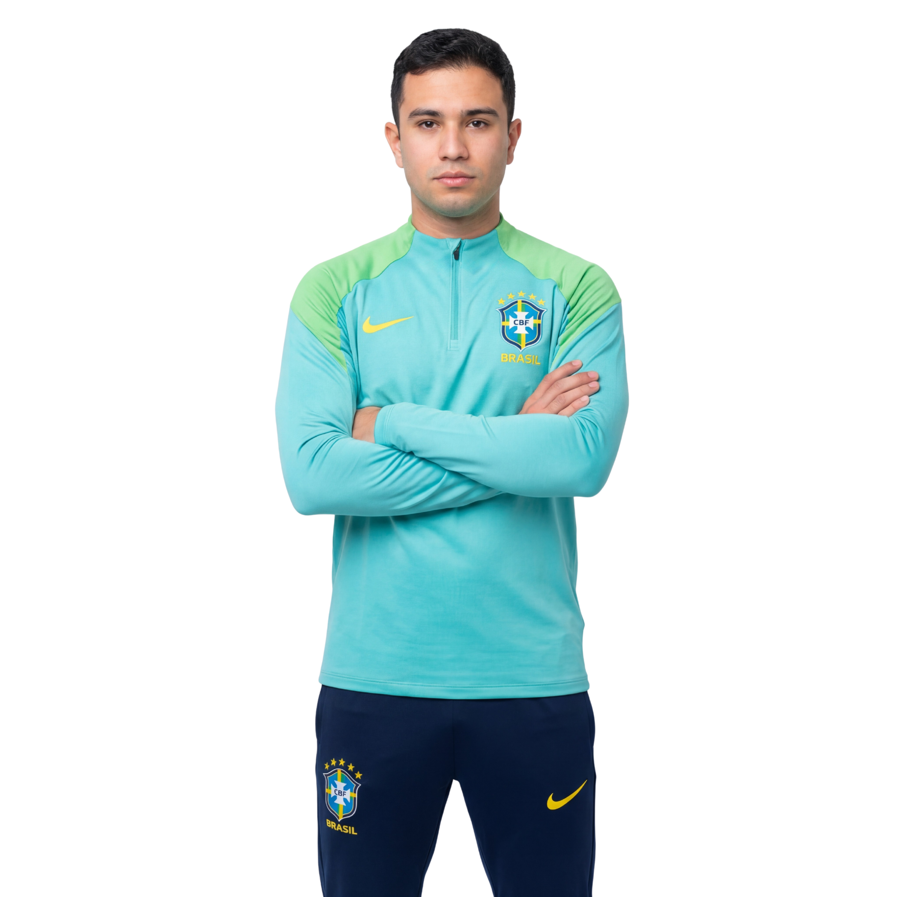 Conjunto agasalho treino Brasil 24/25 azul ciano