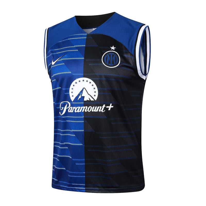 Conjunto Inter de Milão Treino Regata 24/25 - Azul e Preto