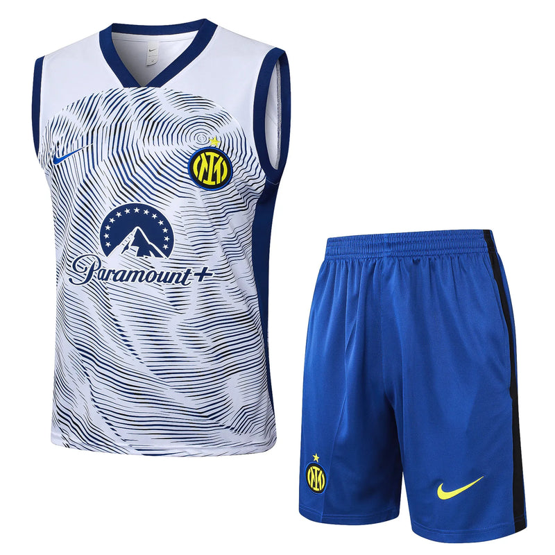 Conjunto Inter de Milão Treino Regata 24/25 - Branco