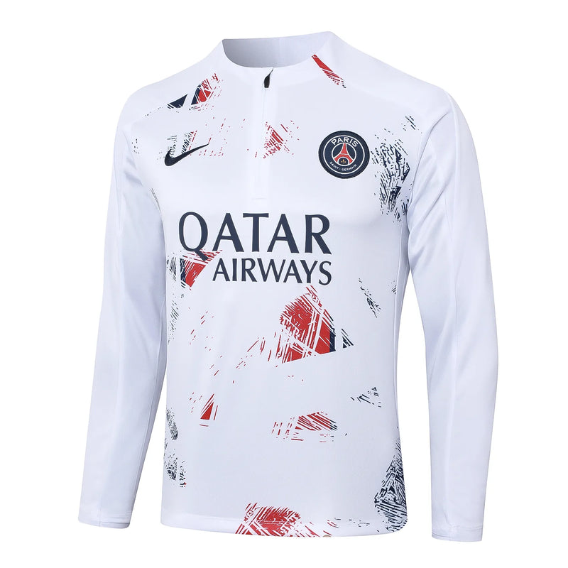 Conjunto Agasalho Treino PSG 24/25 - Branco