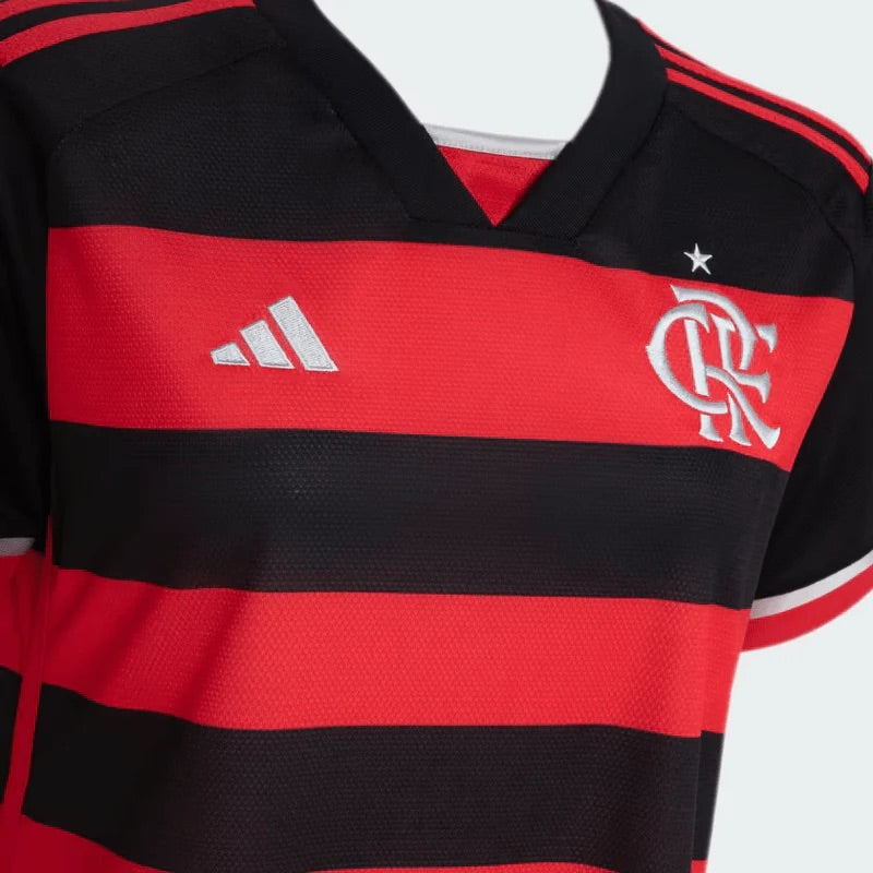 Camisa Feminina Flamengo I 24/25 Adidas - Rubro Negro