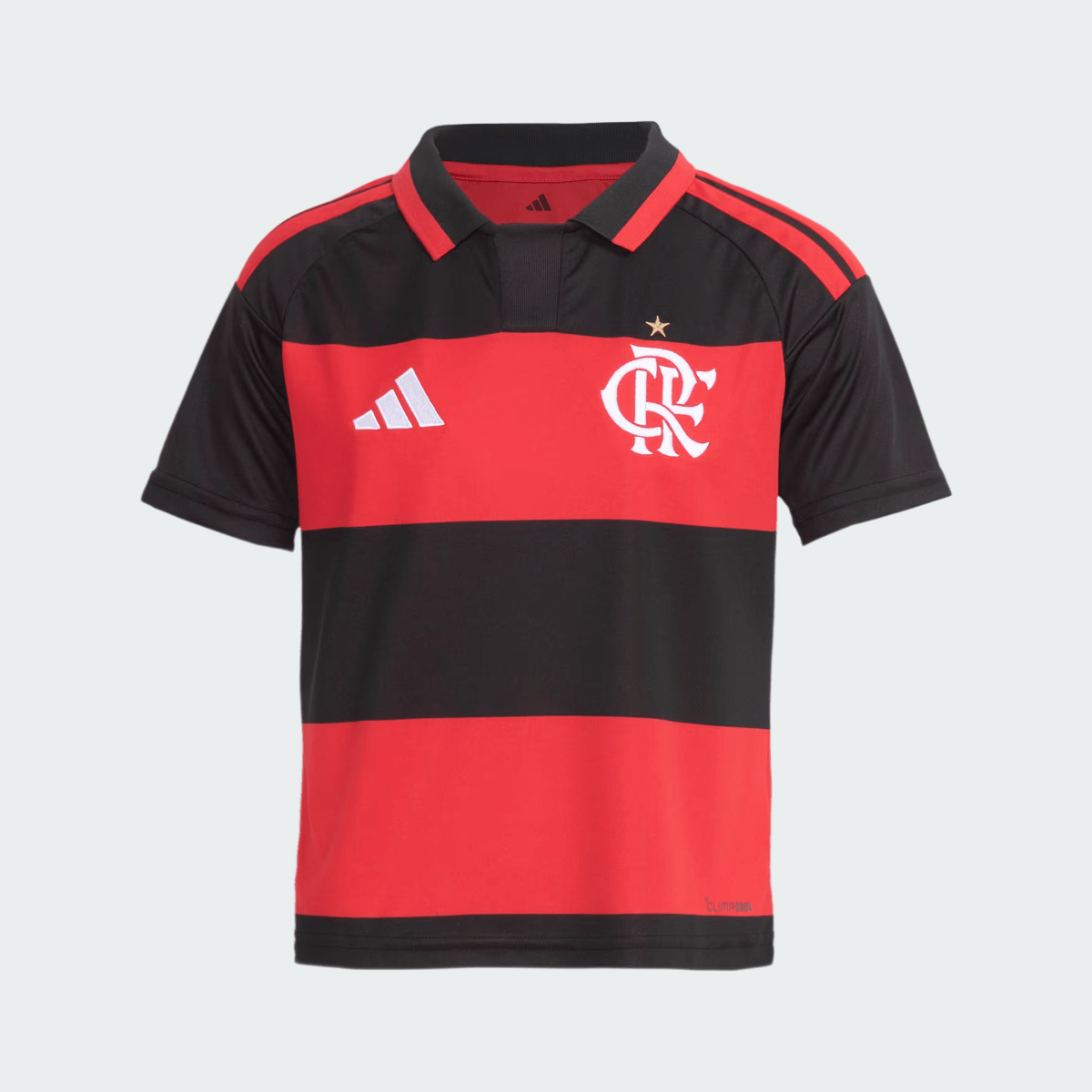 Kit Infantil Flamengo I 2026/27 Rubro-Negro Camisa e Shorts - vista frontal