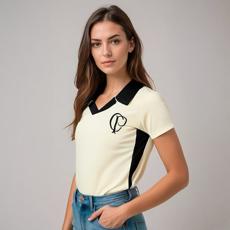 Camisa Polo Corinthians CP Retrô Torcedora Feminina