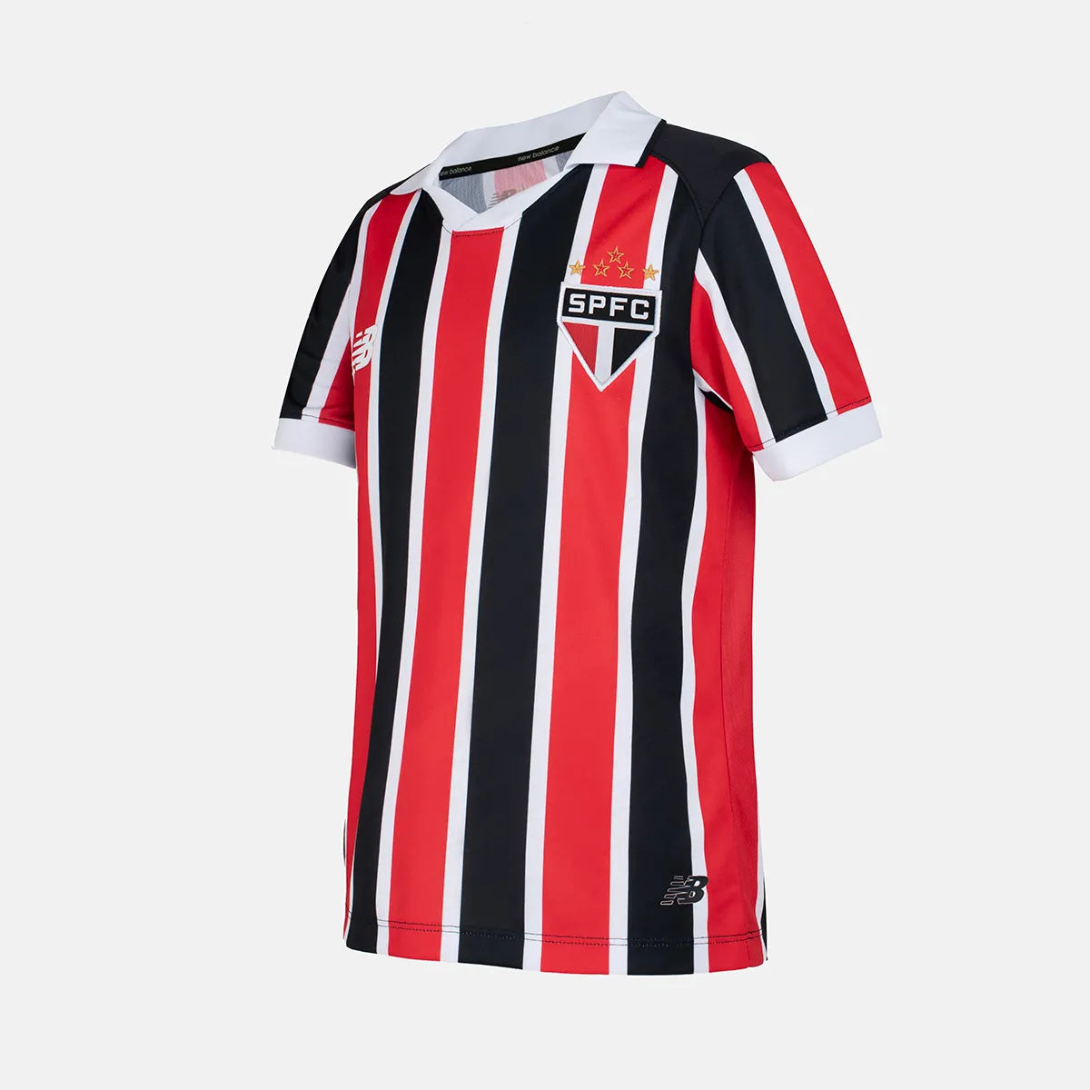 Kit Infantil São Paulo II 2026/27 Tricolor Listrado Camisa e Shorts - outro ângulo