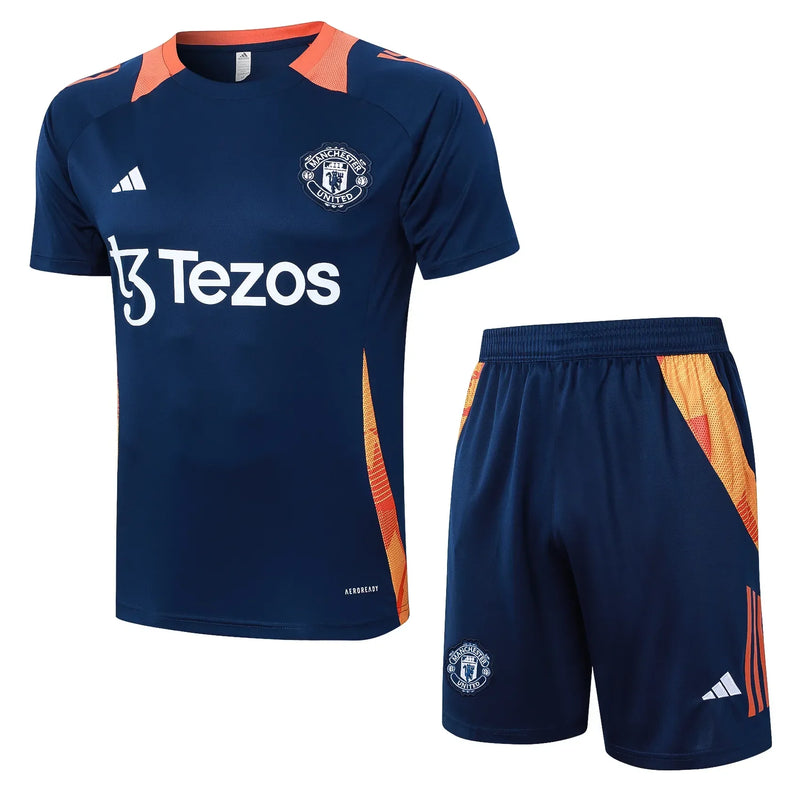 Conjunto Manchester United Treino 24/25 - Azul Escuro
