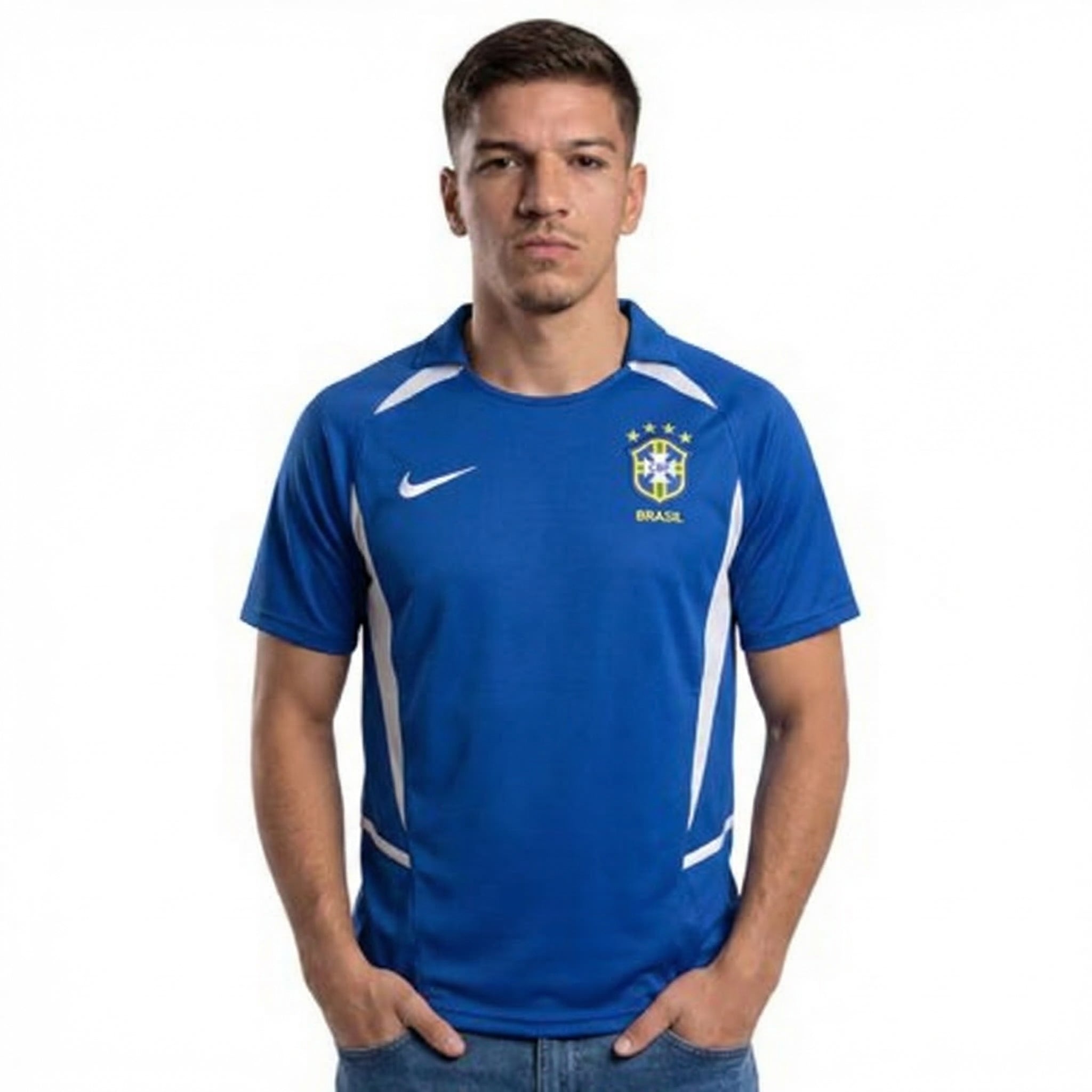 Camisa Brasil Away 2002 Retrô - Azul