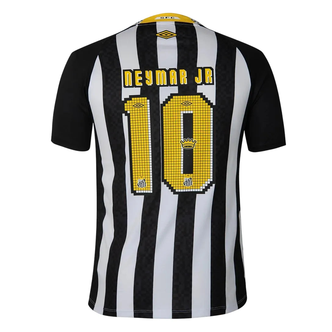 Camisa Santos Away 25/26 - Preta e Branca #NeymarJR10