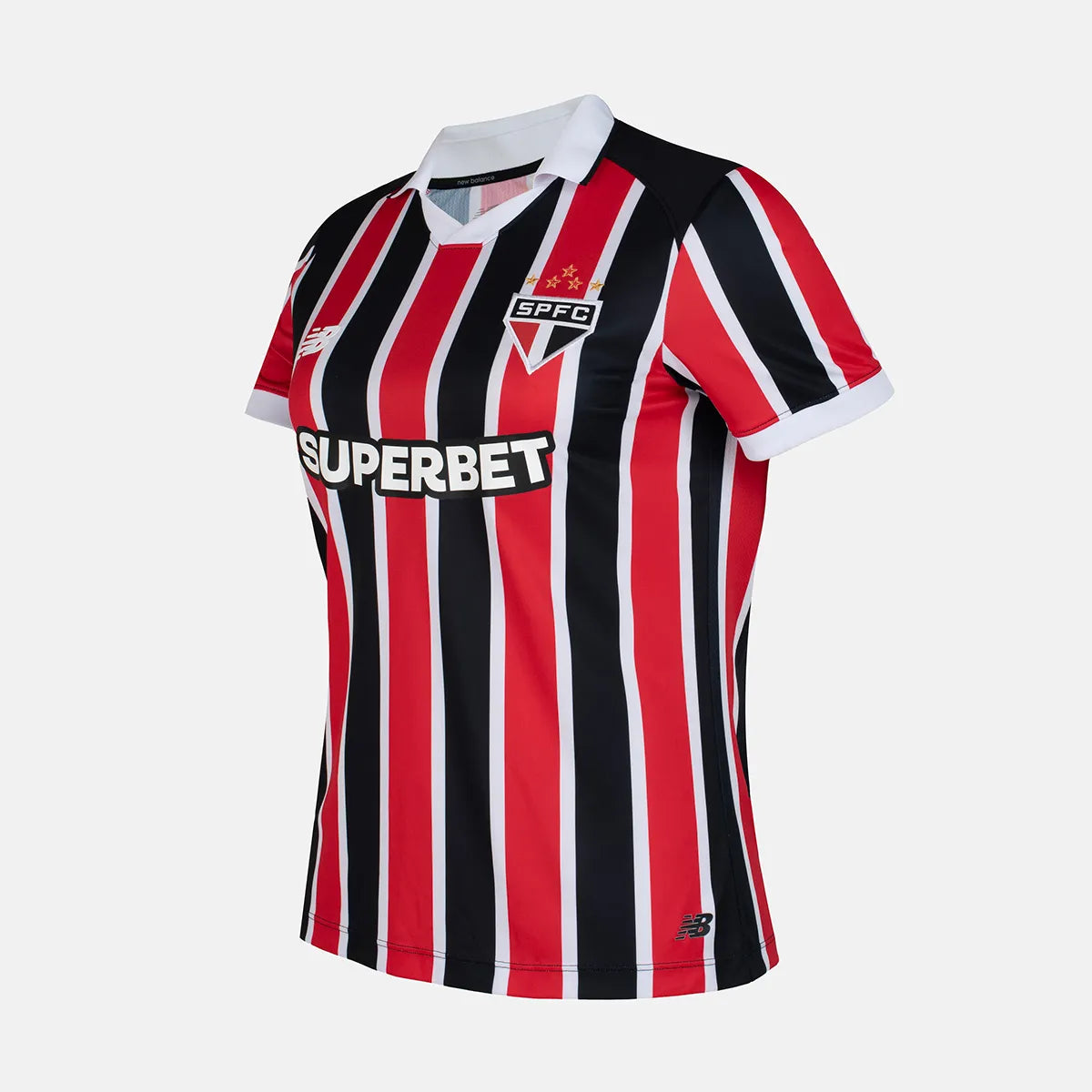 Camisa São Paulo II 2026/27 Tricolor Listrada Feminina Torcedor - outro ângulo