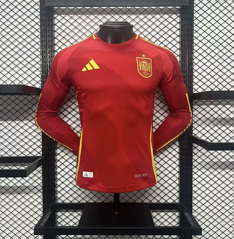 Spain 2024∕25 Euro Home Long Sleeves Jersey – Player Version(2DBD)