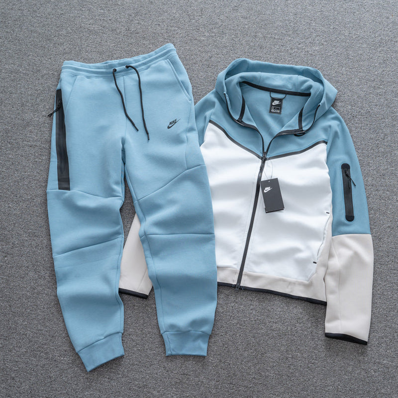 Conjunto Tech Fleece - Azul/Branco