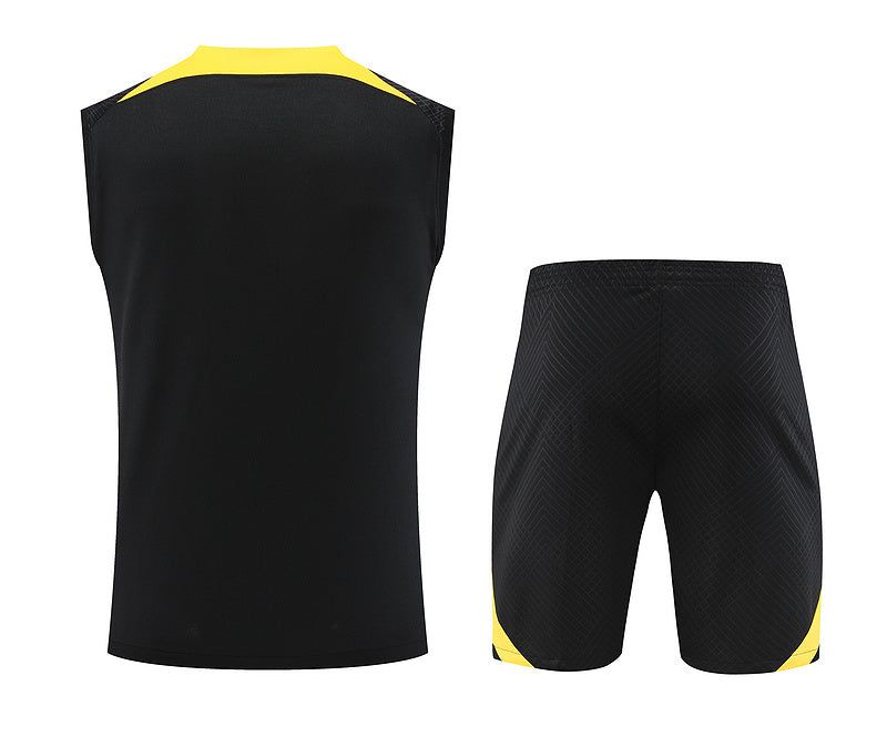 Kit Treino PSG 23/24  Preto/Amarelo