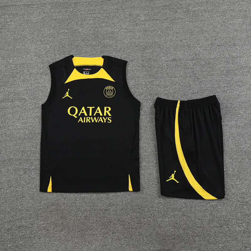 Kit Treino PSG 23/24  Preto/Amarelo