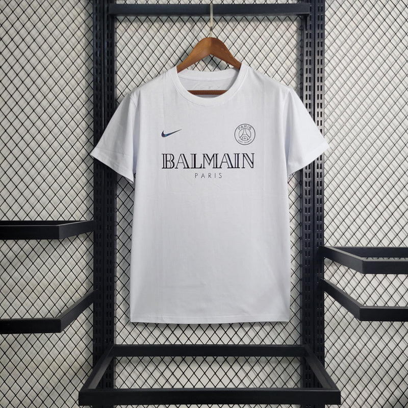 Camisa PSG 23/24 Edição Especial Balmain Paris  Branco