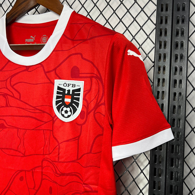 Camisa Áustria I 2024/25 Vermelha - Torcedor